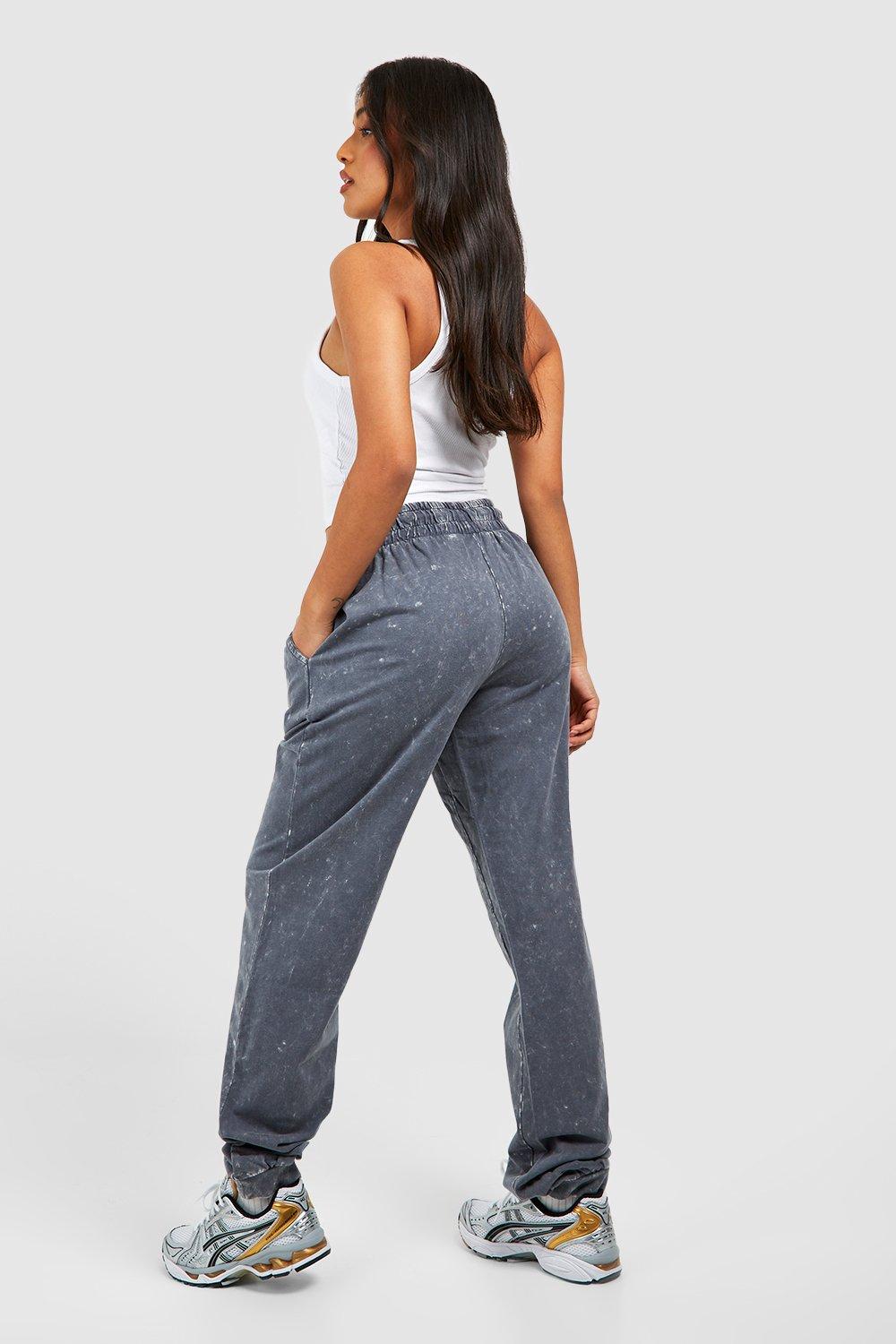 Women's Petite Acid Wash Joggers