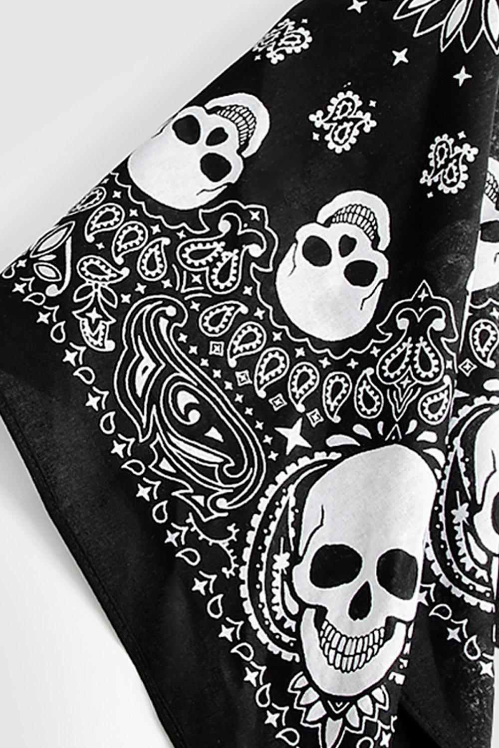 Pirate Bandana Black with Skull Print