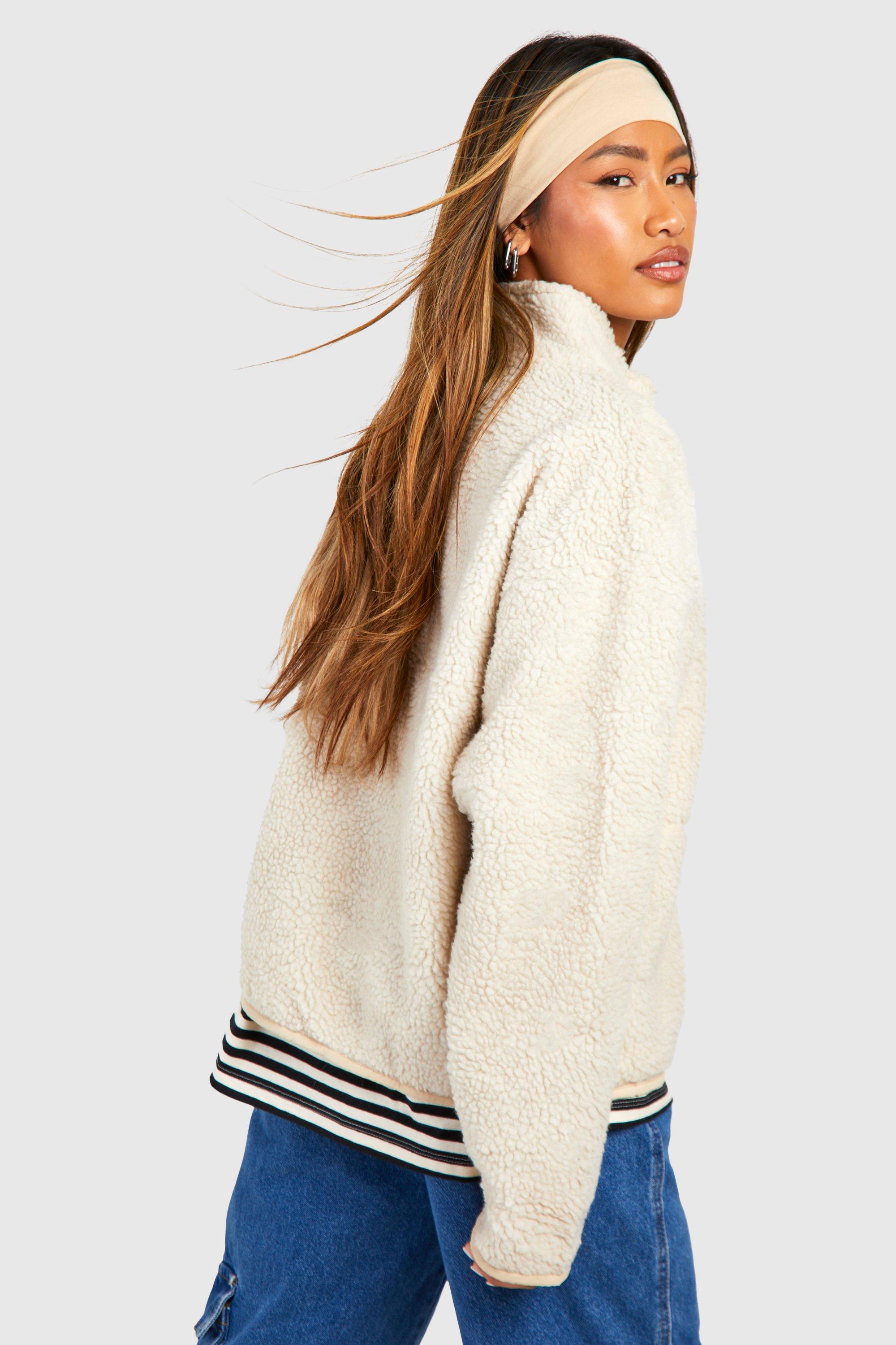 Oversized teddy cheap jacket