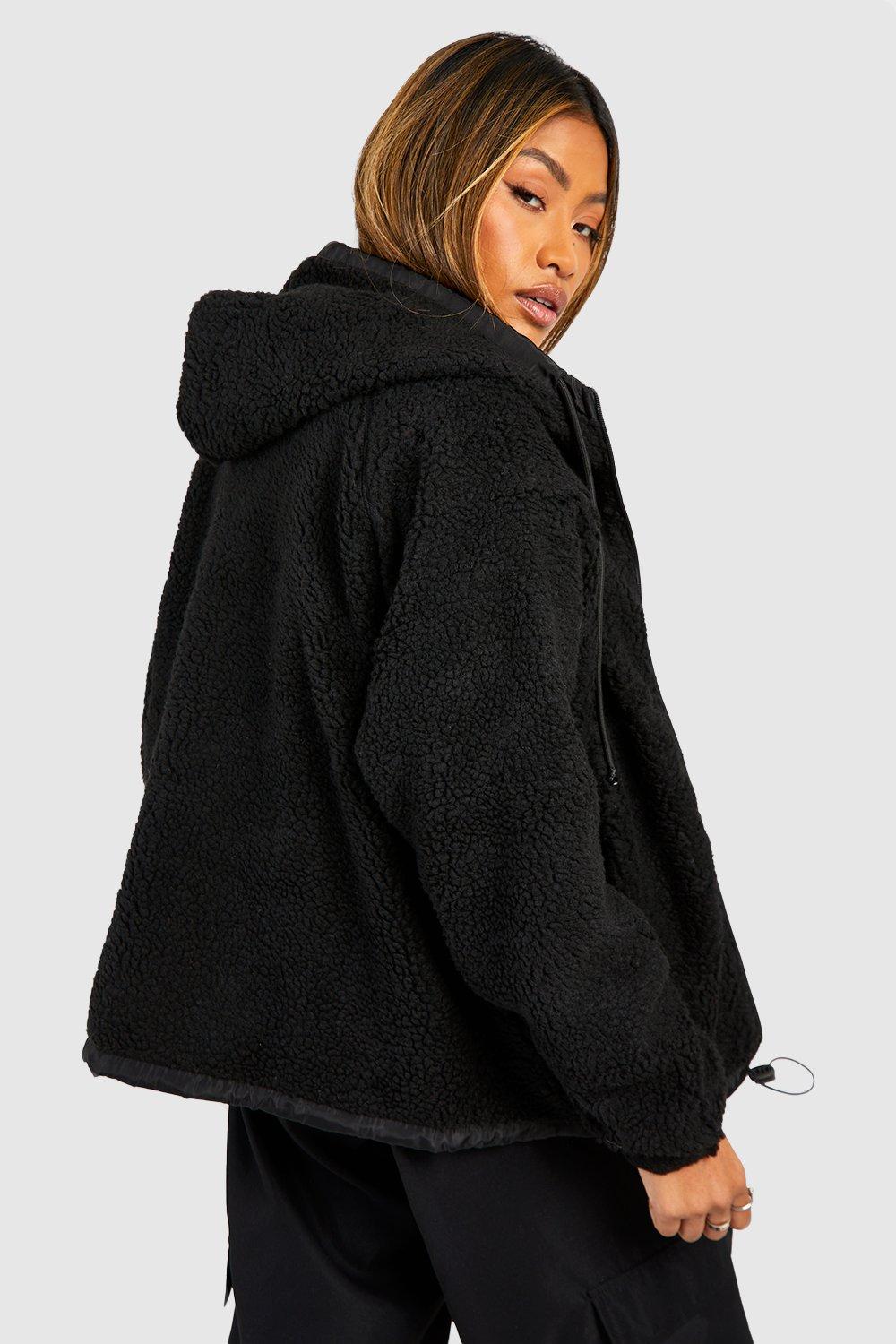 Black hooded teddy store bear jacket