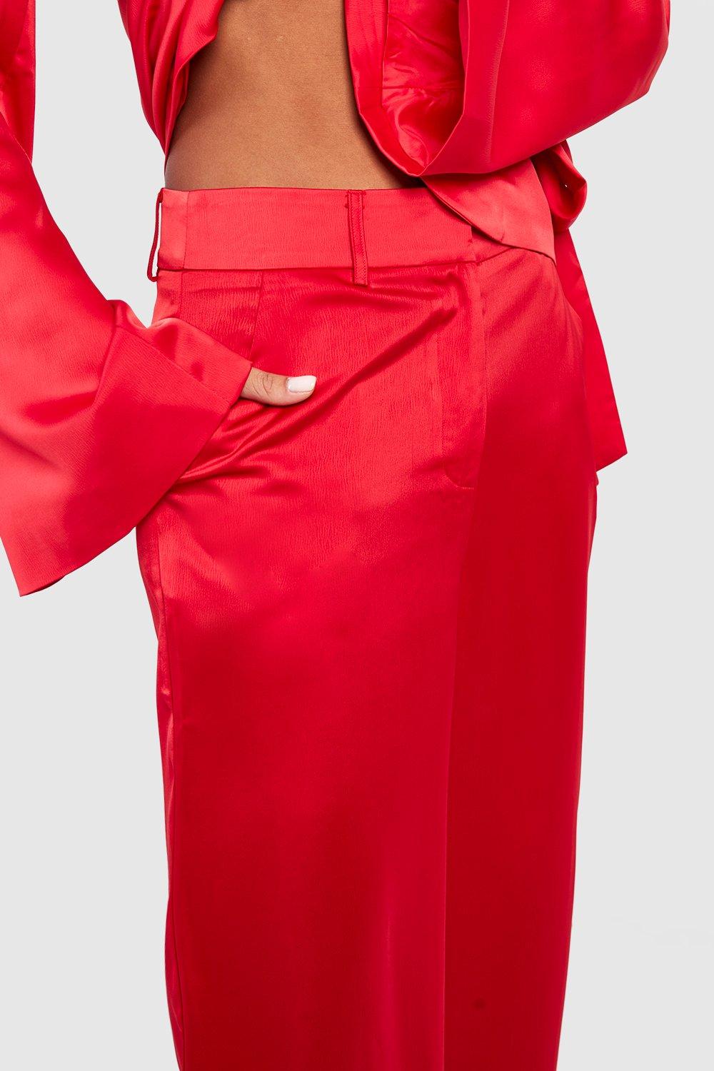 Matte Satin Wide Leg Dress Pants