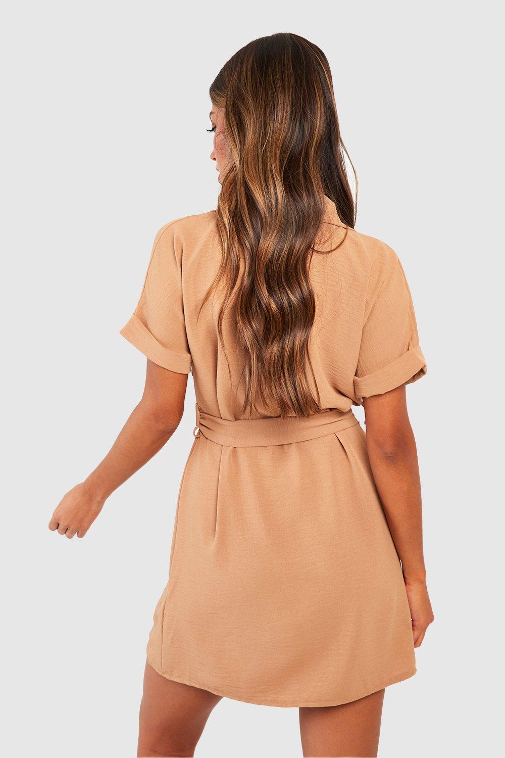 Camel utility outlet dress