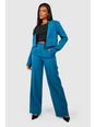 Petrol Pleat Front Straight Leg Tailored Trousers 