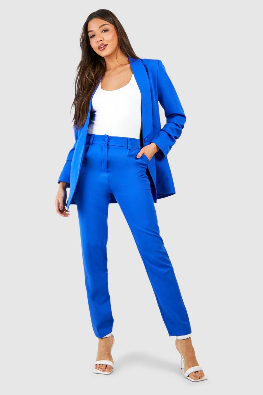 Cobalt Slim Fit Ankle Grazer Tailored Trousers image number 1