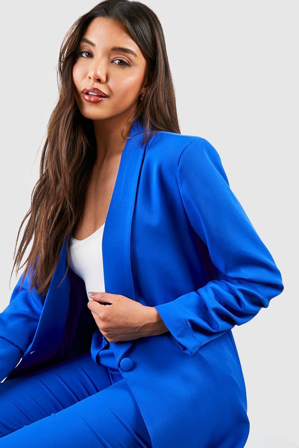 Boohoo ruched clearance sleeve blazer