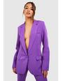 Violet Plunge Front Longline Tailored Blazer