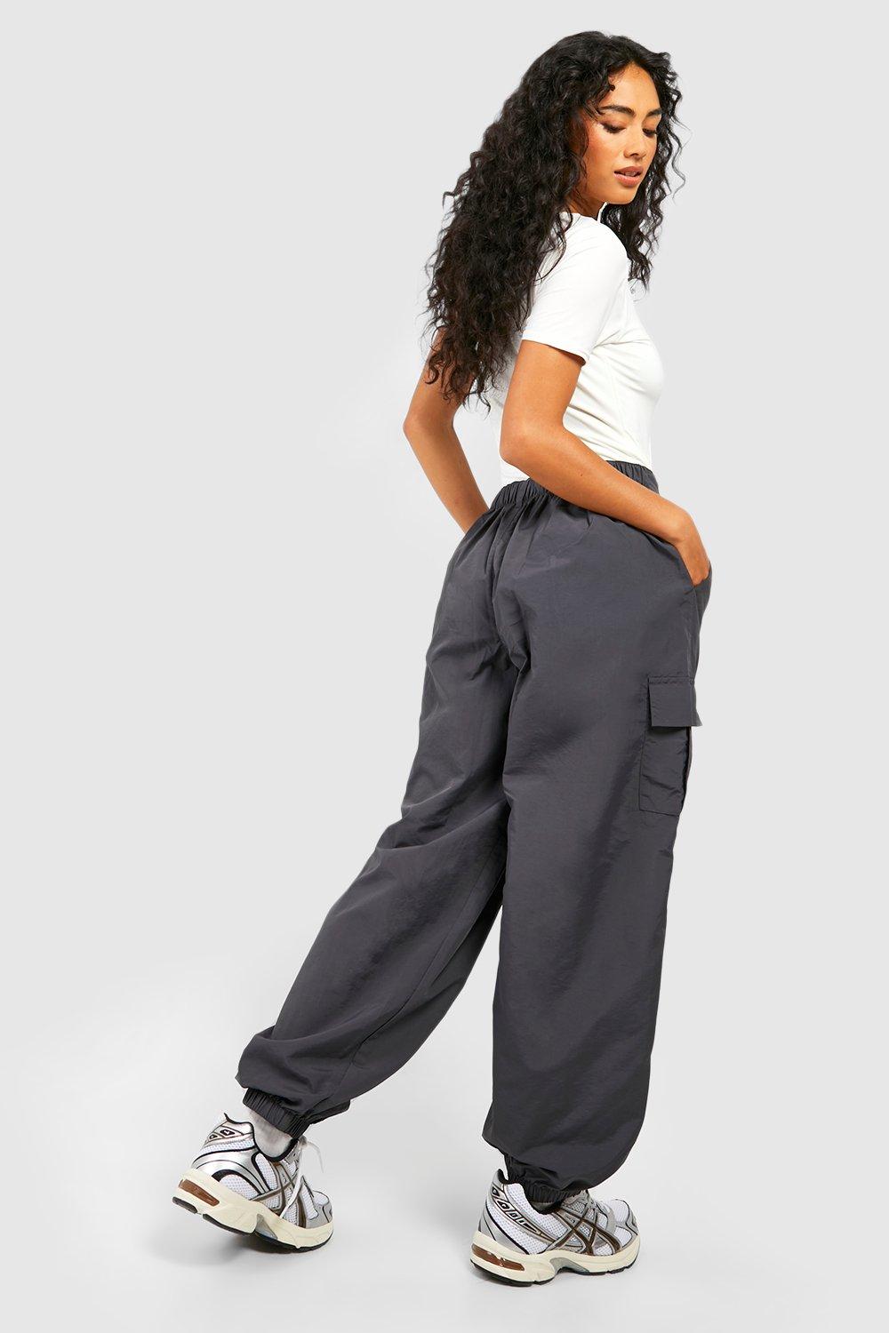 ASOS DESIGN parachute pants in black