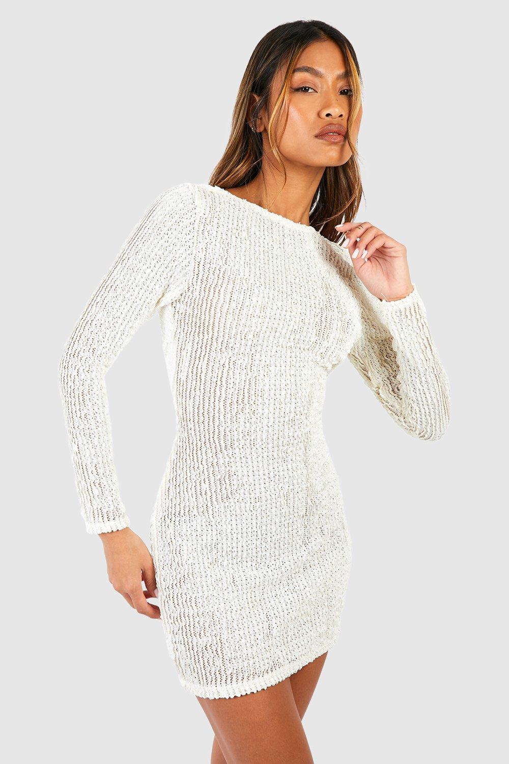 Cowl Back Knitted Bodycon Dress