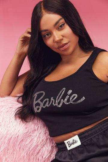 Barbie Diamante Strappy Vest Top black