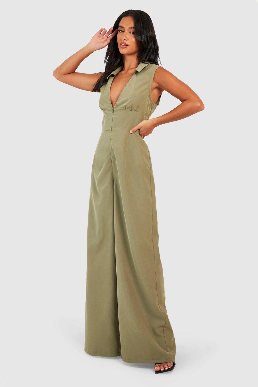 Boohoo cheap khaki jumpsuit