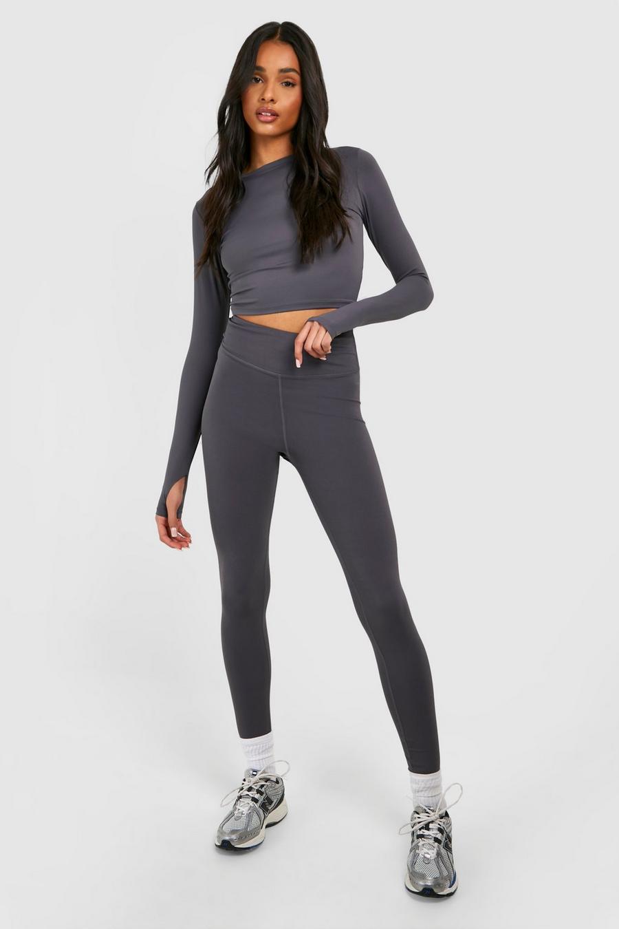 Charcoal Tall Superzachte Leggings Met Hoge Taille En Perzikhuid
