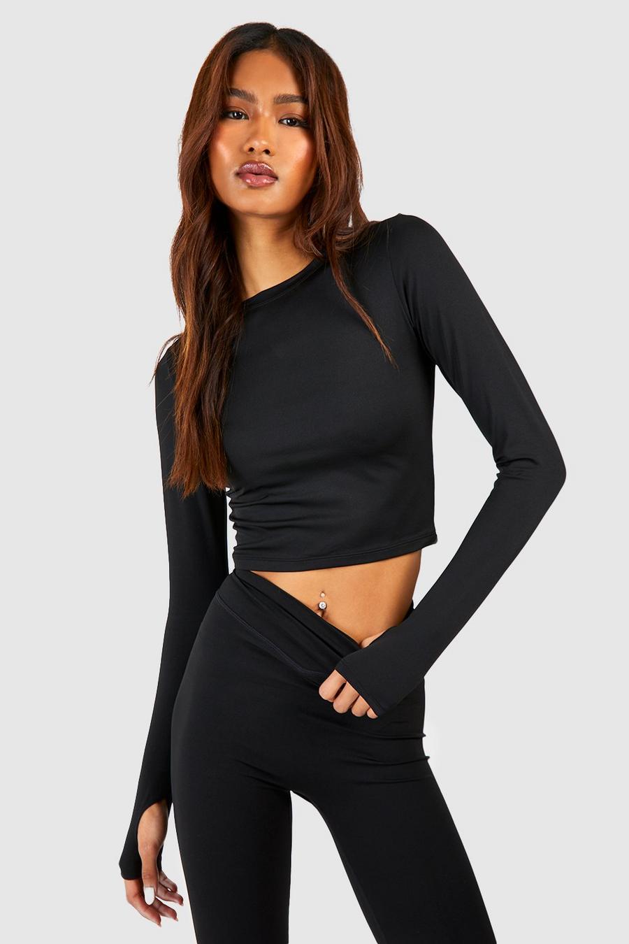 Black Tall Supersoft Peached Sculpt Long Sleeve Top