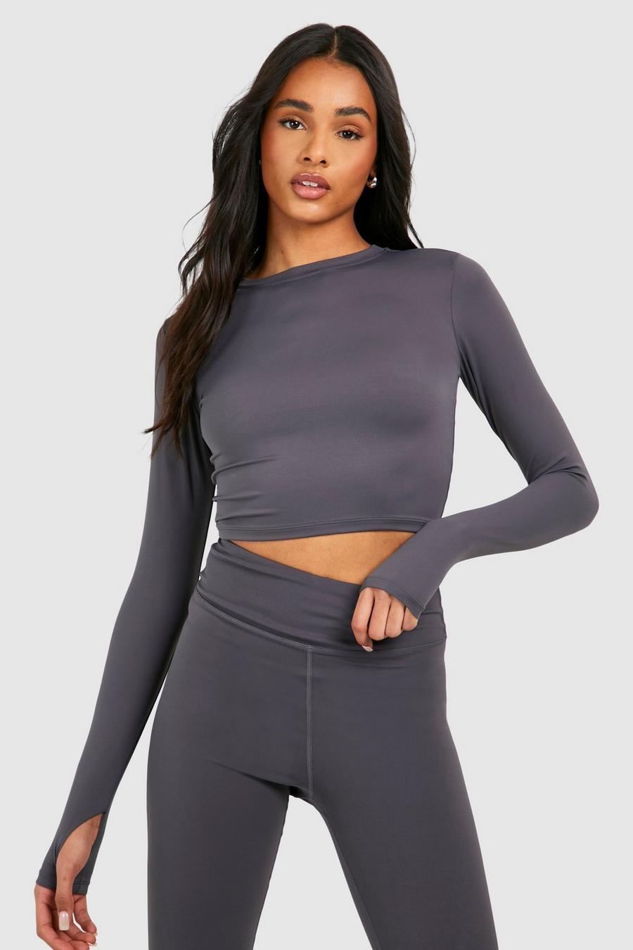 Charcoal Tall Supersoft Peached Sculpt Long Sleeve Top image number 1