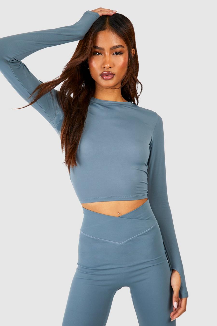 Sage green Tall Supersoft Peached Sculpt Long Sleeve Top
