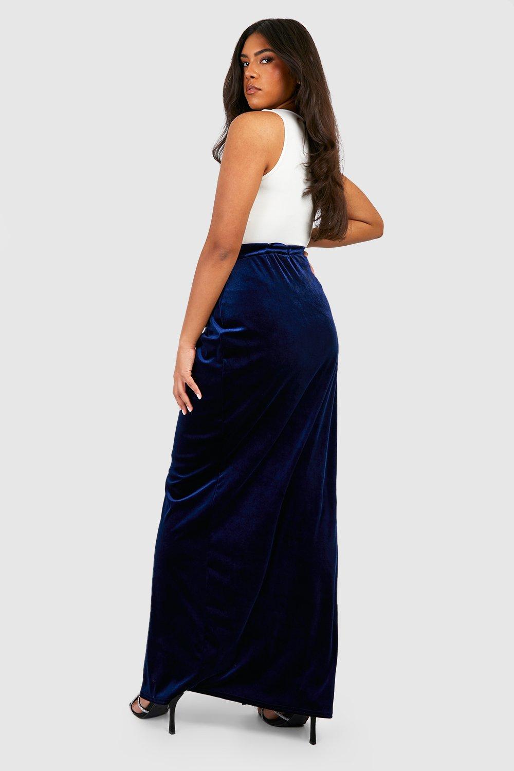 Plus size maxi skirt velvet best sale