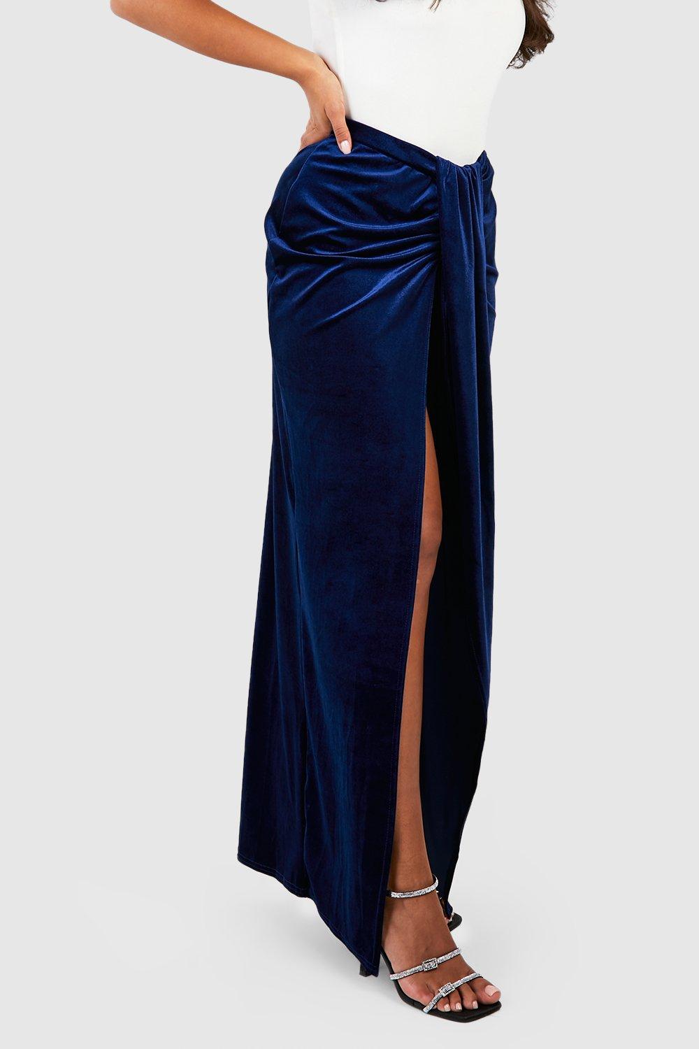 Navy blue 2025 skirt boohoo