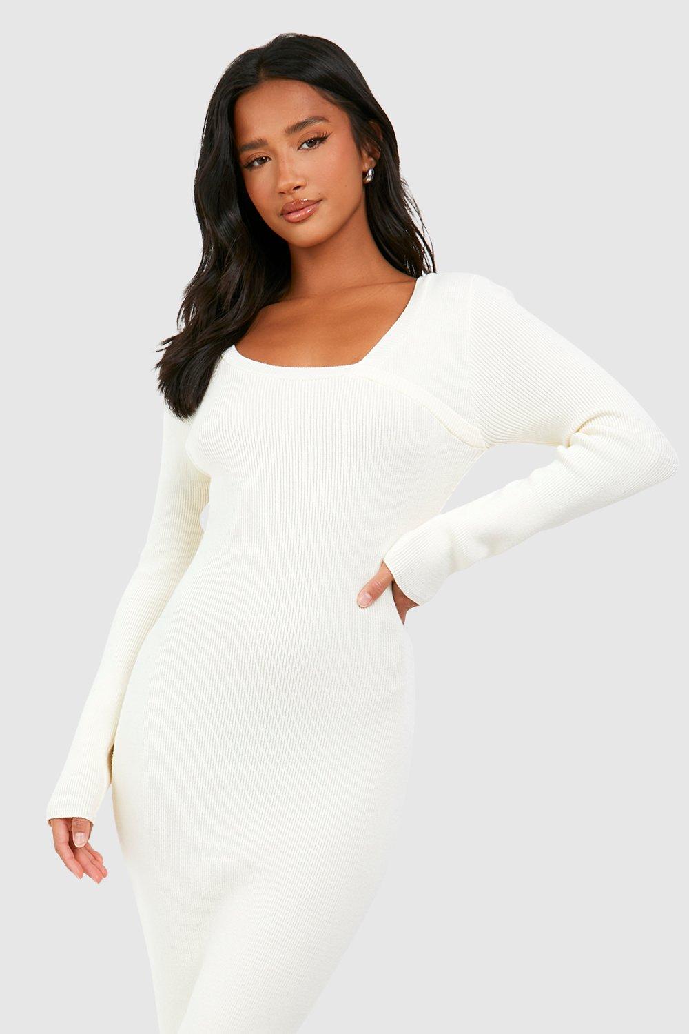 Boohoo hotsell cream dress