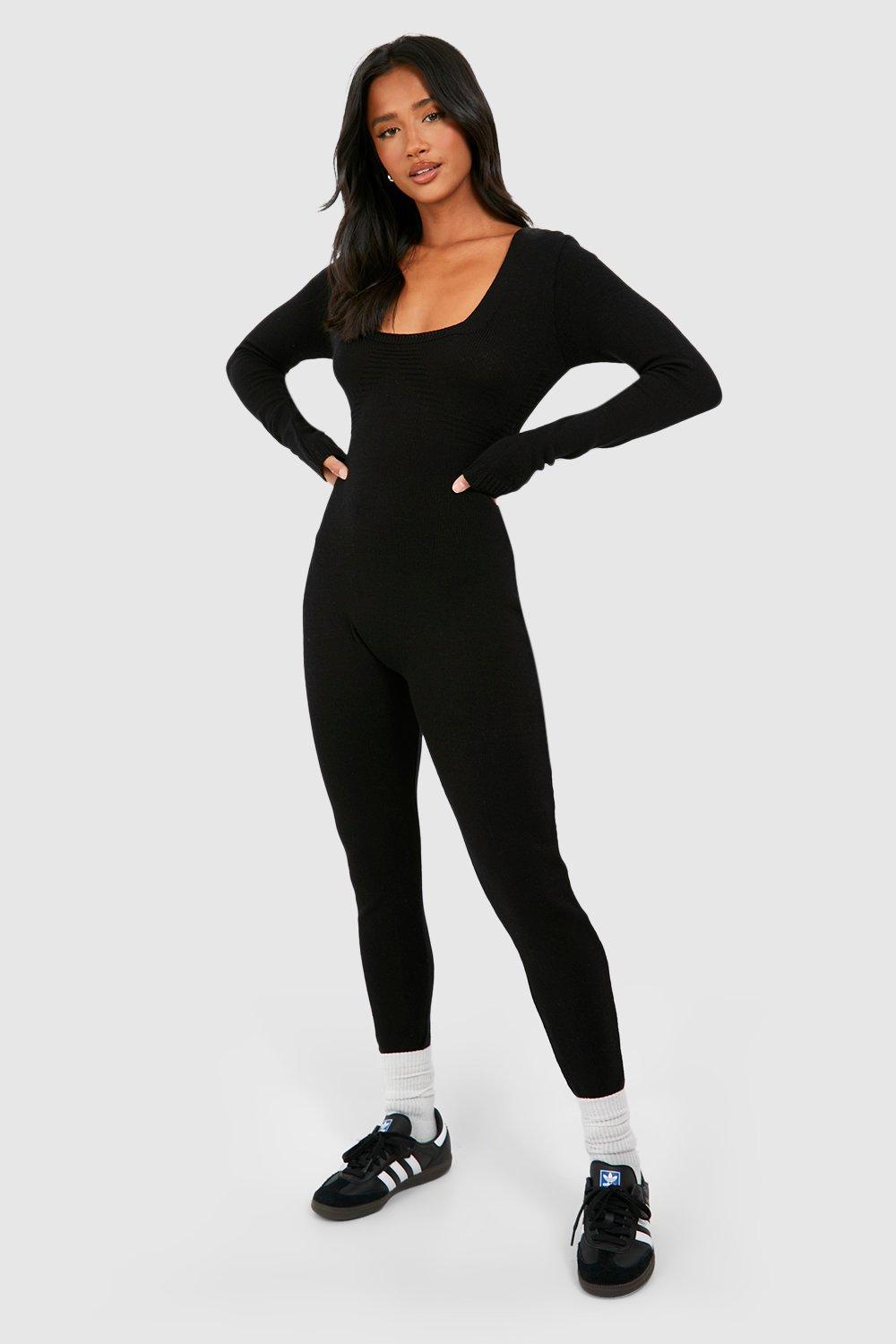 Petite Knit Scoop Neck Jumpsuit