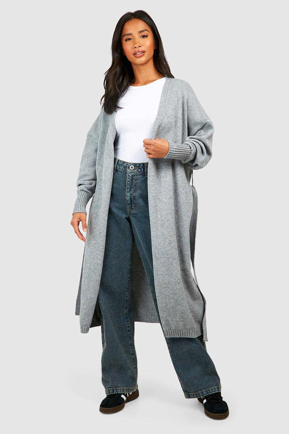 Grey knit outlet coat