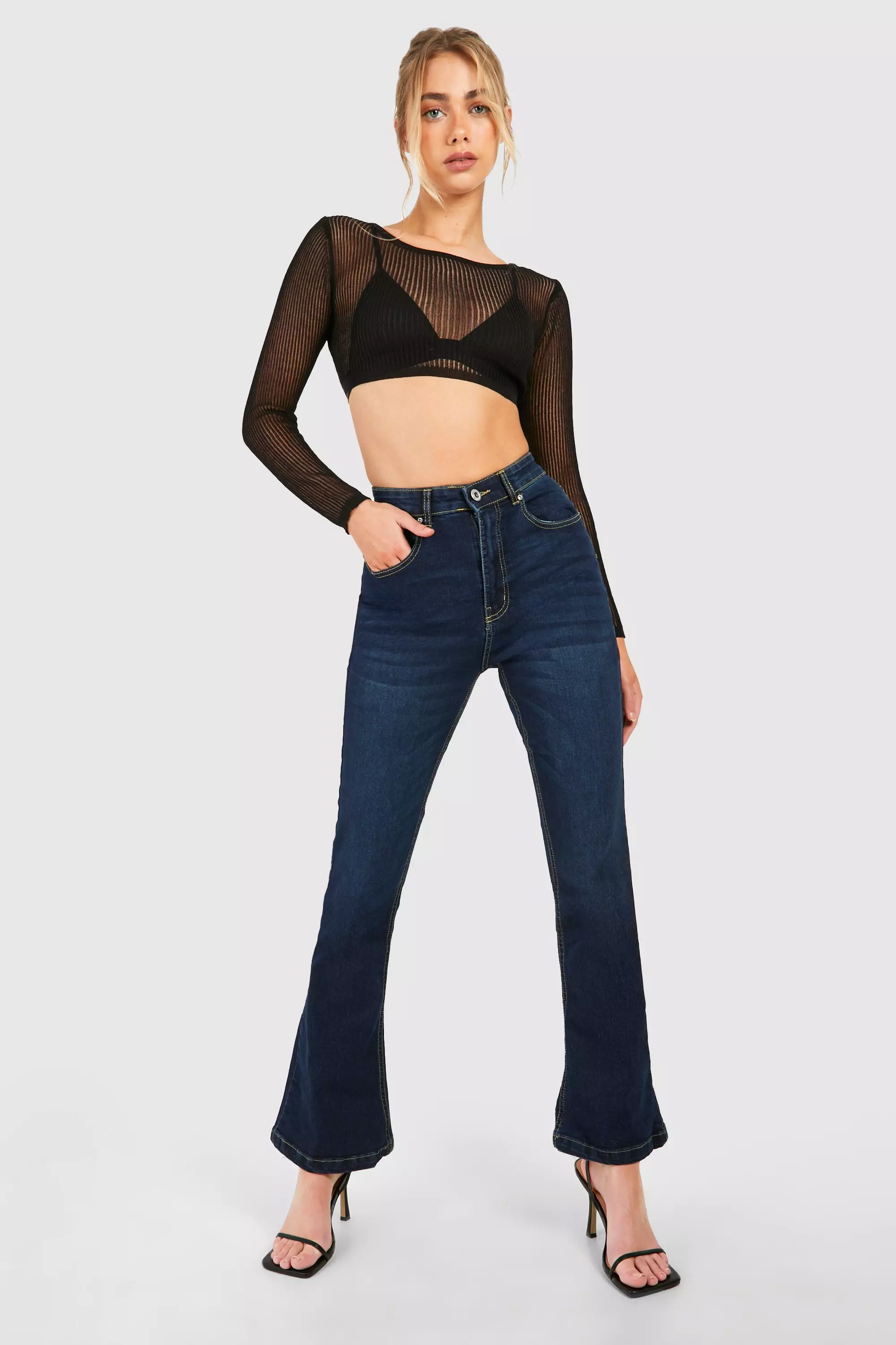 Indigo Basics Flared Jeans                    alternative image