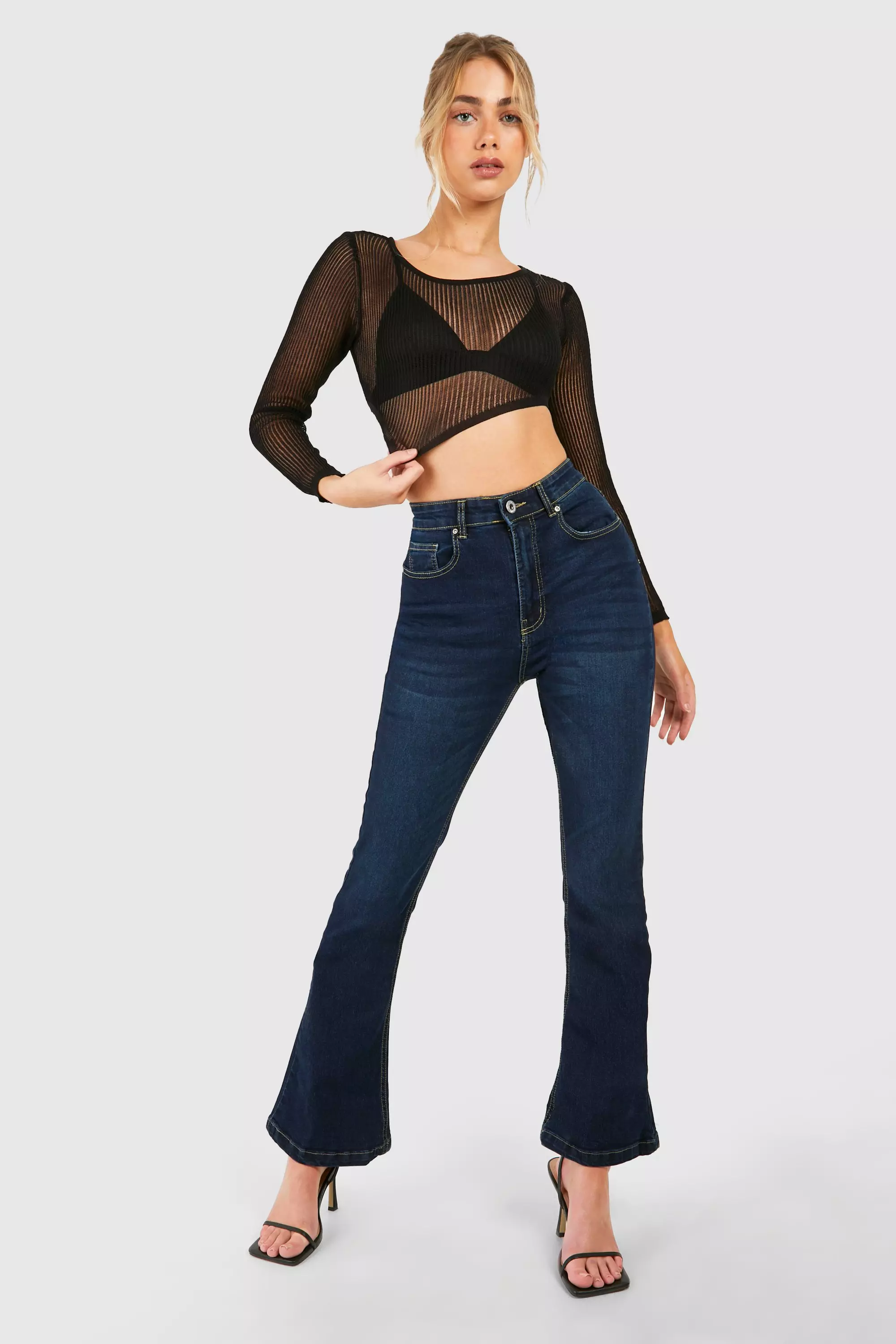 Indigo Basics Flared Jeans                    alternative image