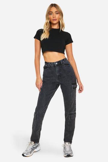 Basics Slim Cargo Jeans washed black