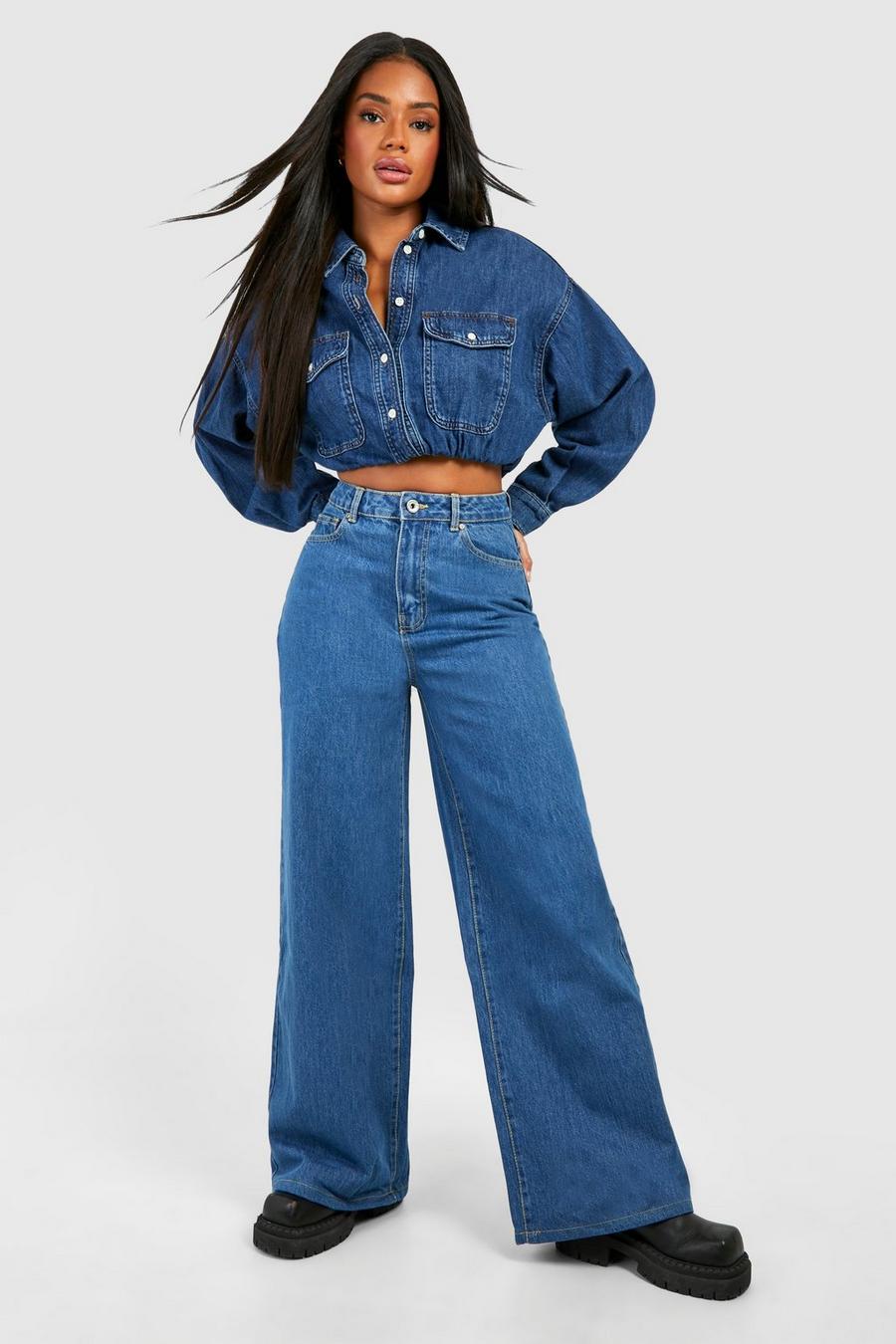 Lockere Basics Boyfriend-Jeans, Mid blue image number 1