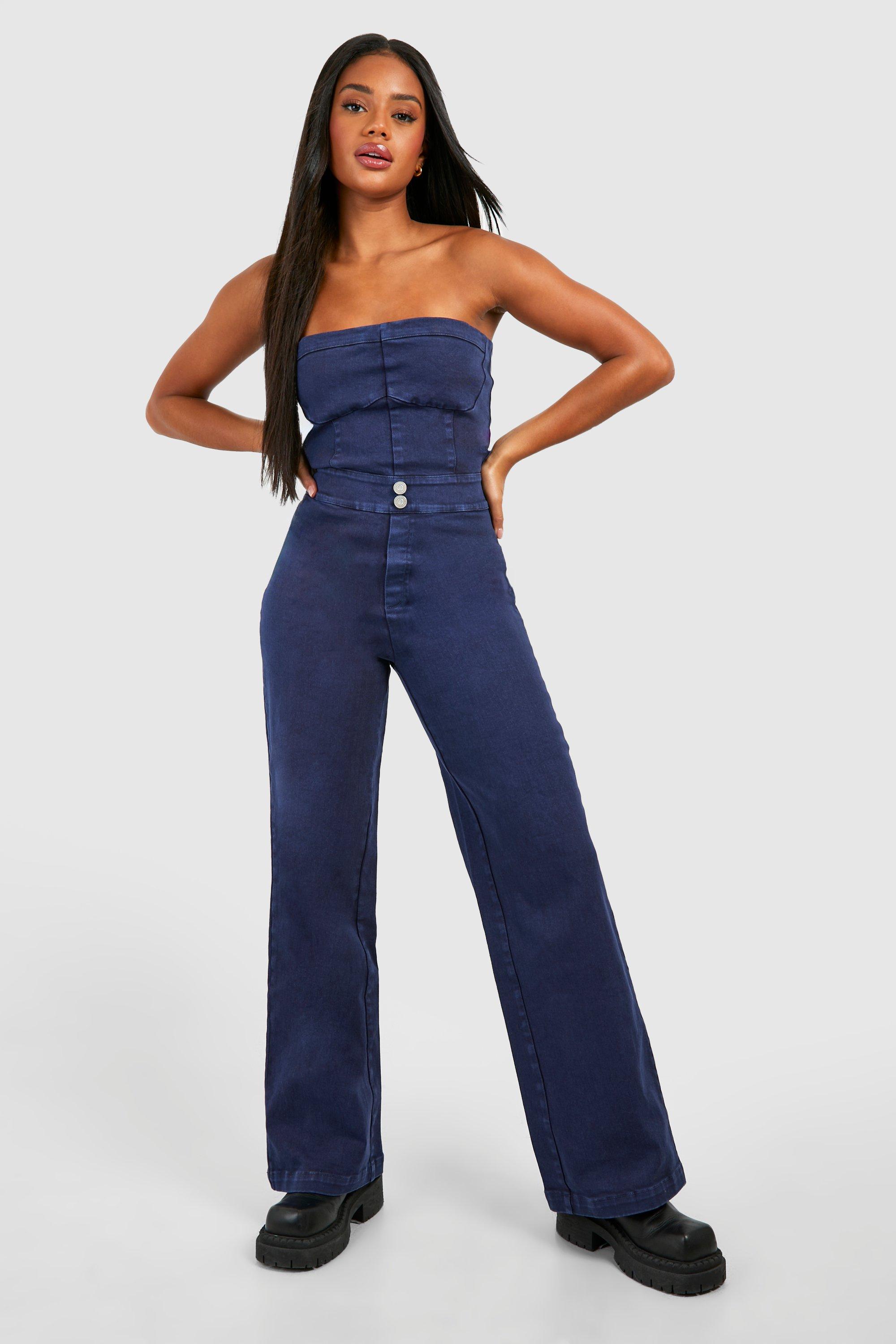 Denim jumpsuit jeans on sale