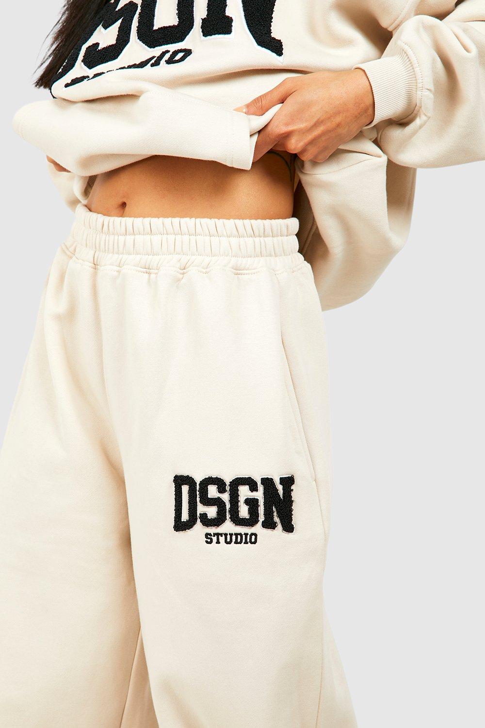 Dsgn Studio Toweling Applique Straight Leg Jogger