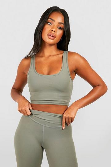 DSGN Studio Supersoft Peached Sculpt Padded Sports Bra khaki