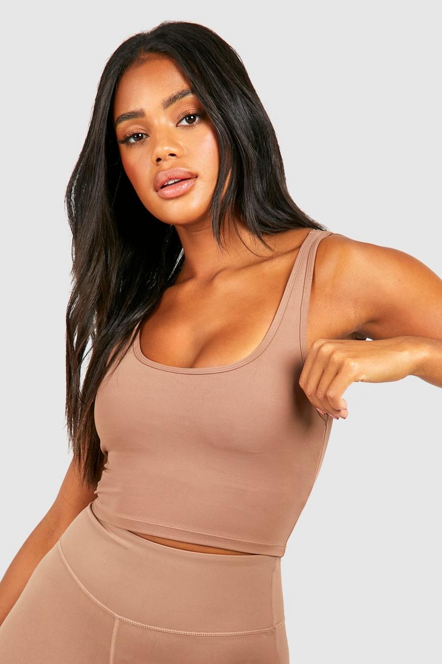 Mocha DSGN Studio Supersoft Peached Sculpt Padded Sports Bra image number 1