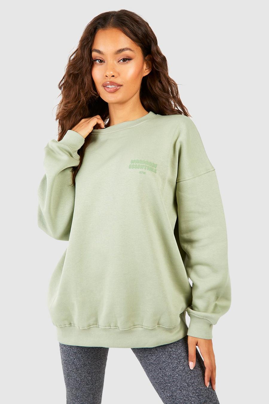 Oversize Wardrobe Essentials Sweatshirt, Sage image number 1