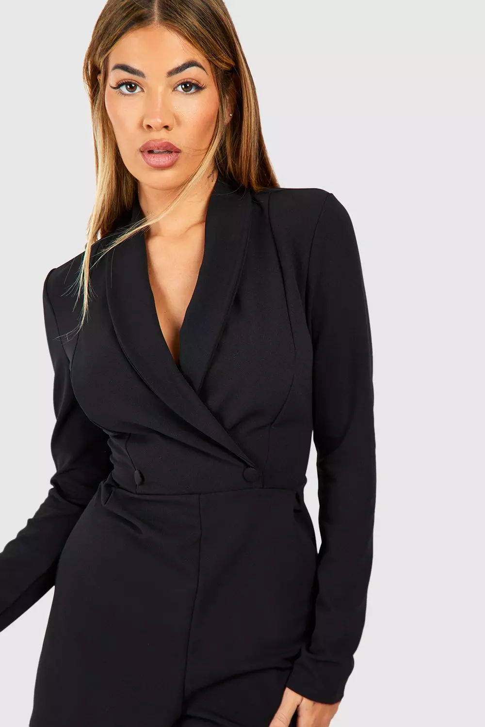 Black Lapel Tailored Playsuit alternative image