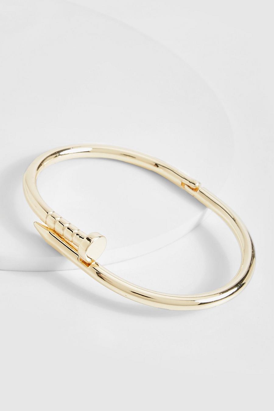 Gold Screw Bangle Bracelet  image number 1