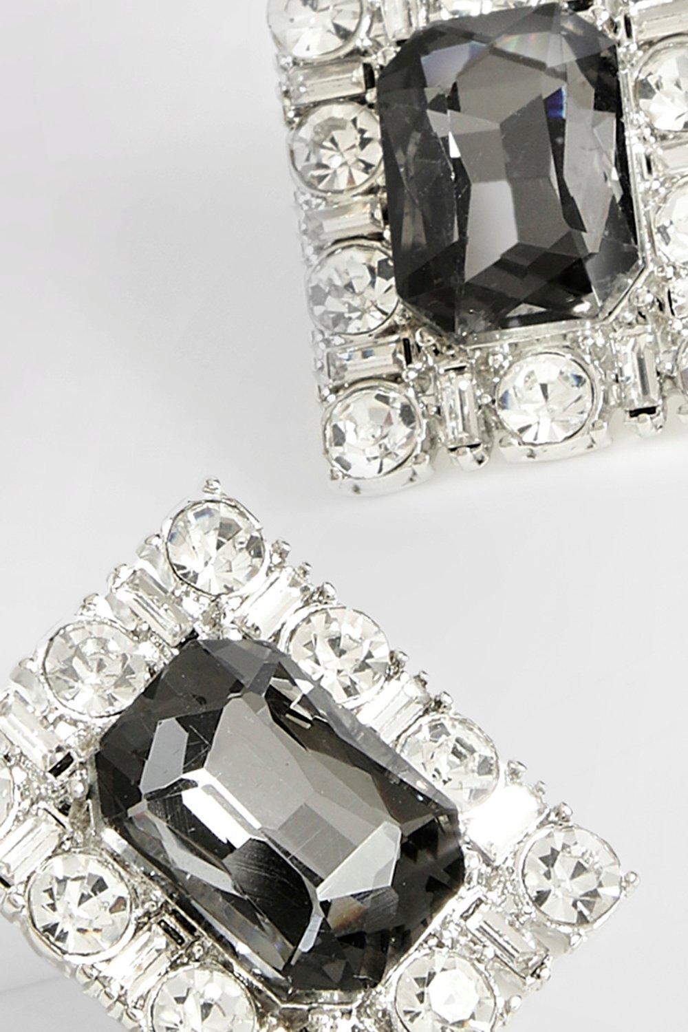 Black diamante deals earrings