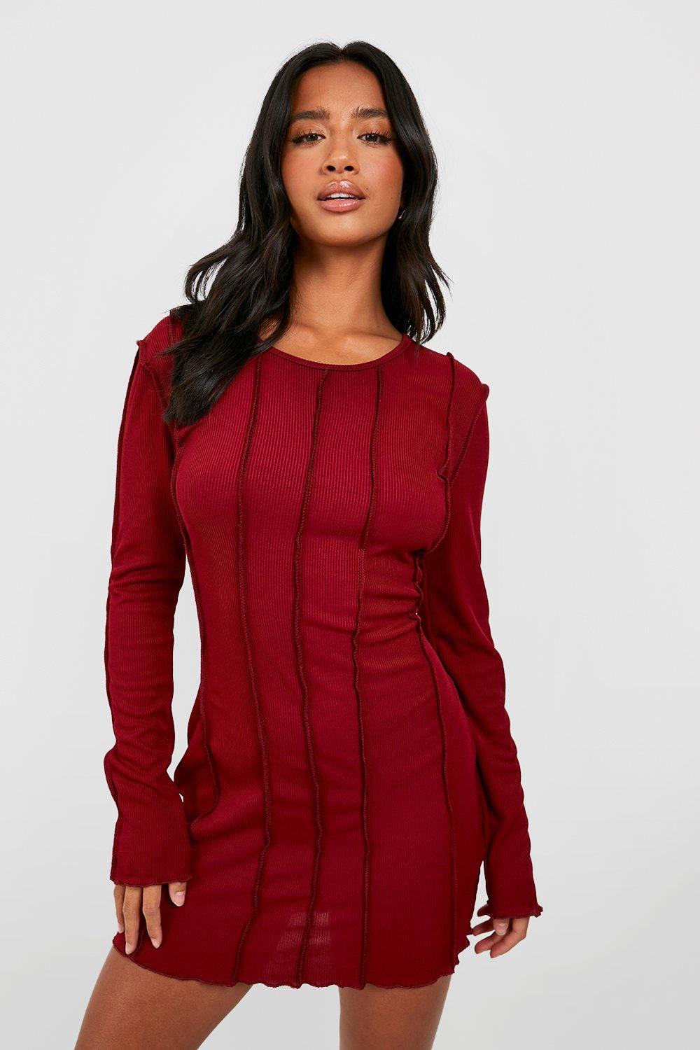 Boohoo petite clearance red dress