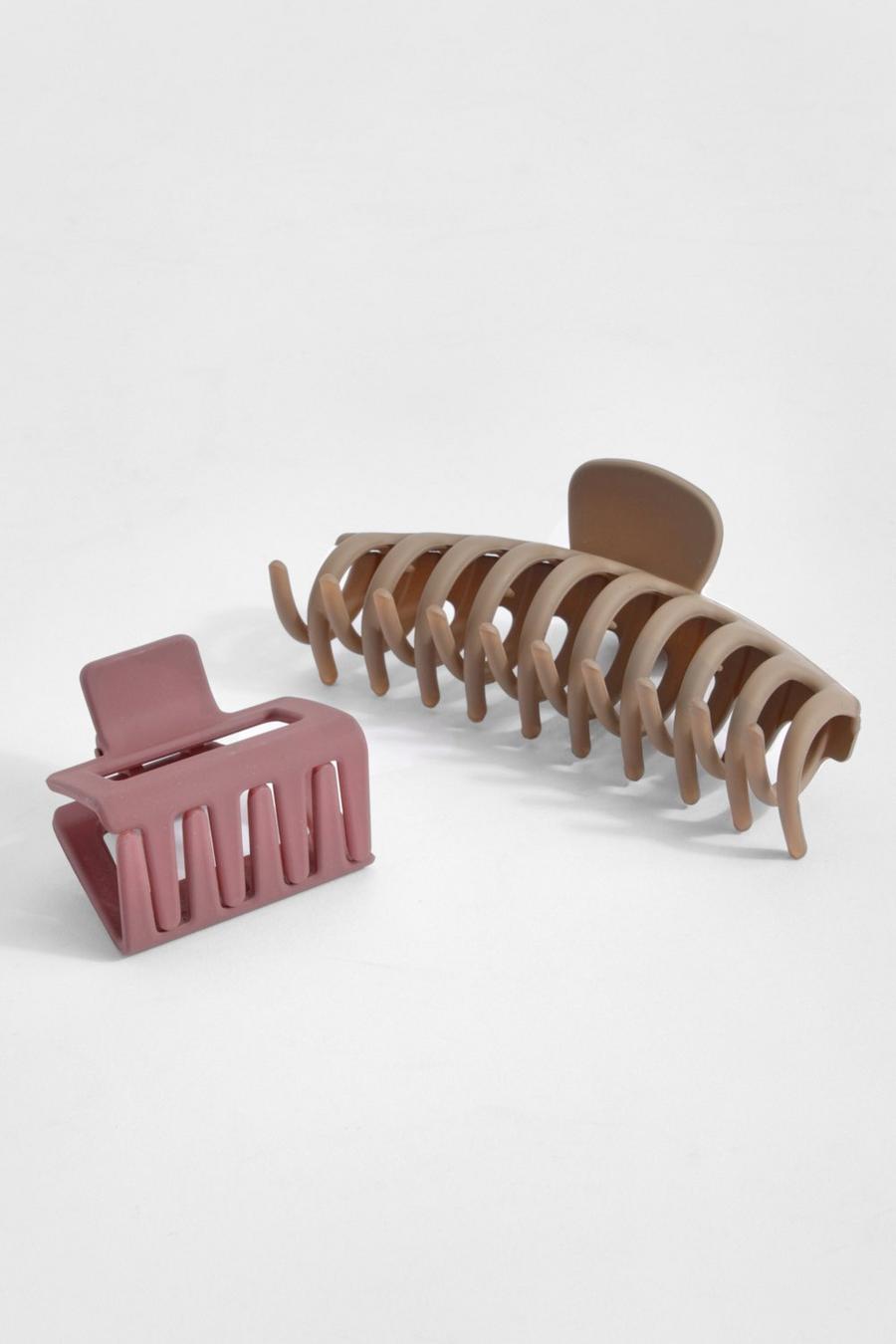 Nude color carne 2 Pack Tonal Claw Hair Clips