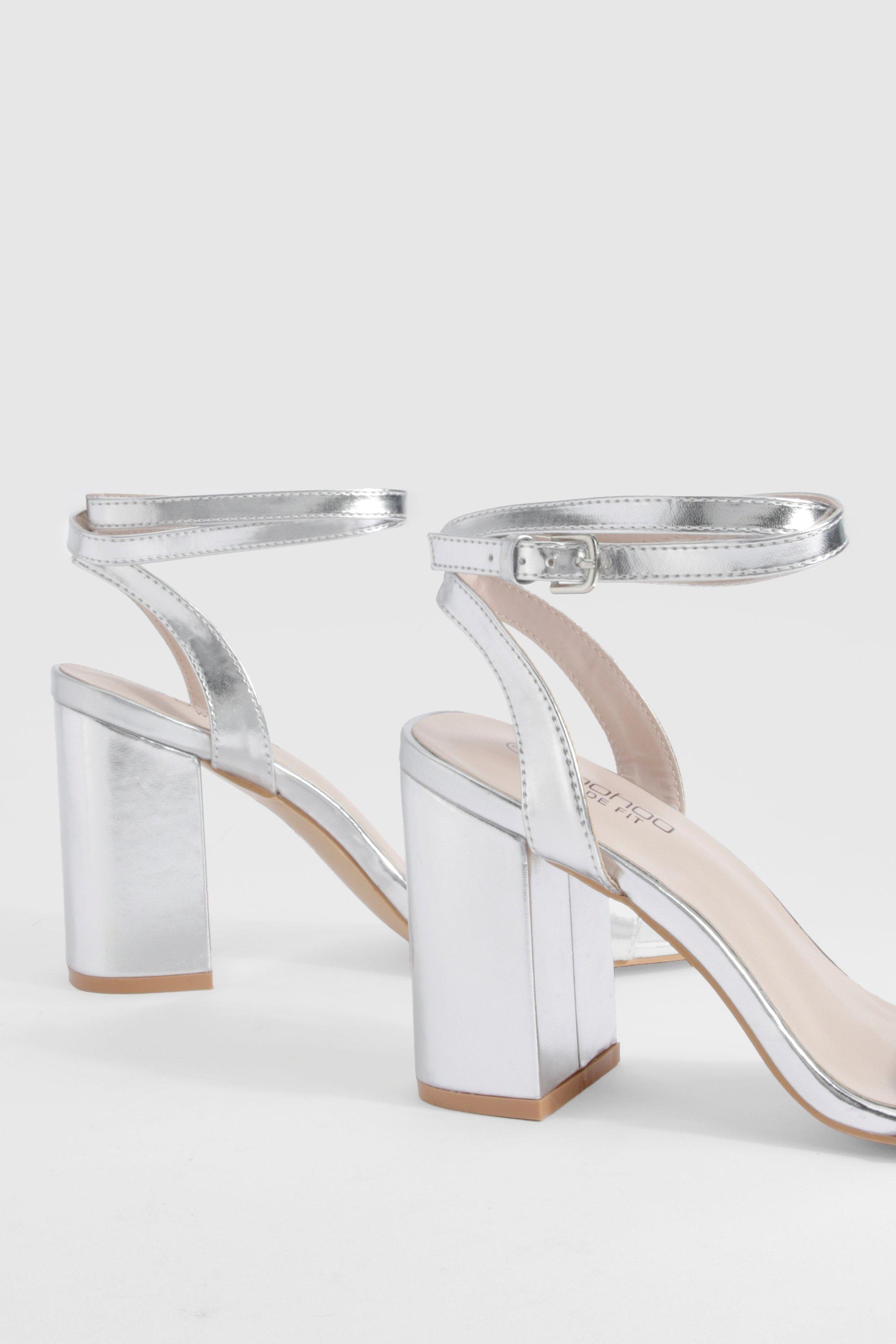 Silver hot sale heels boohoo