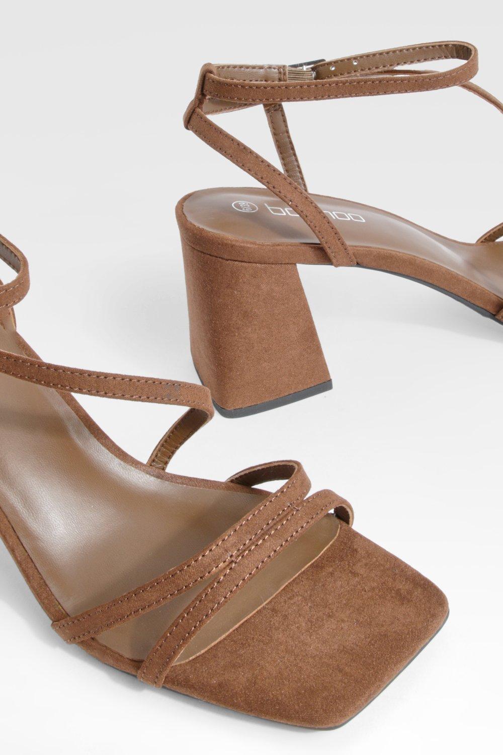 Tan sandals mid sales heel