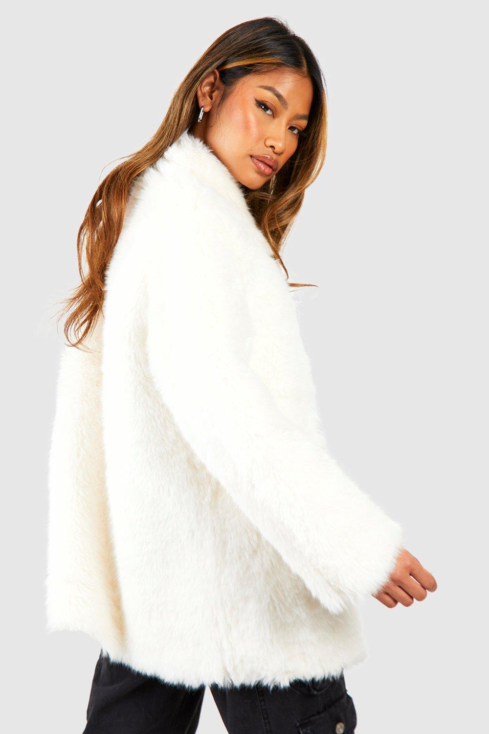 Button Through Faux Fur Coat