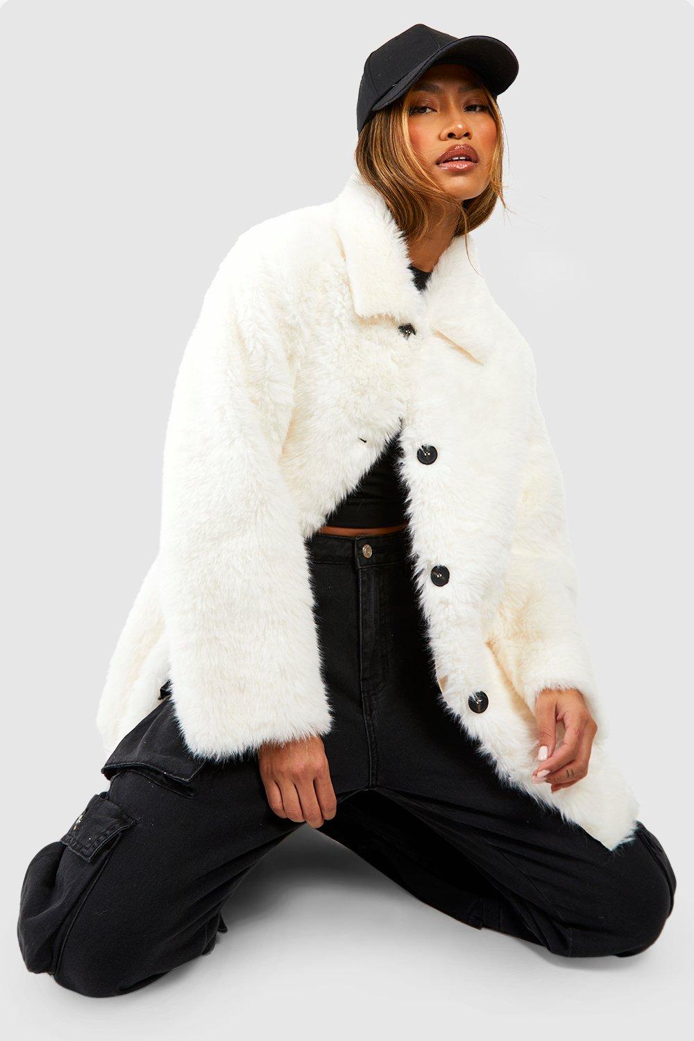 Ivory hotsell fur coat