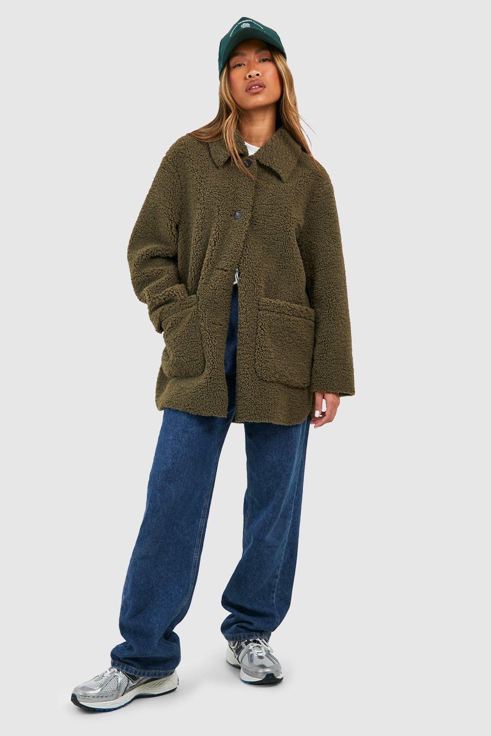 Teddy jacket boohoo hotsell