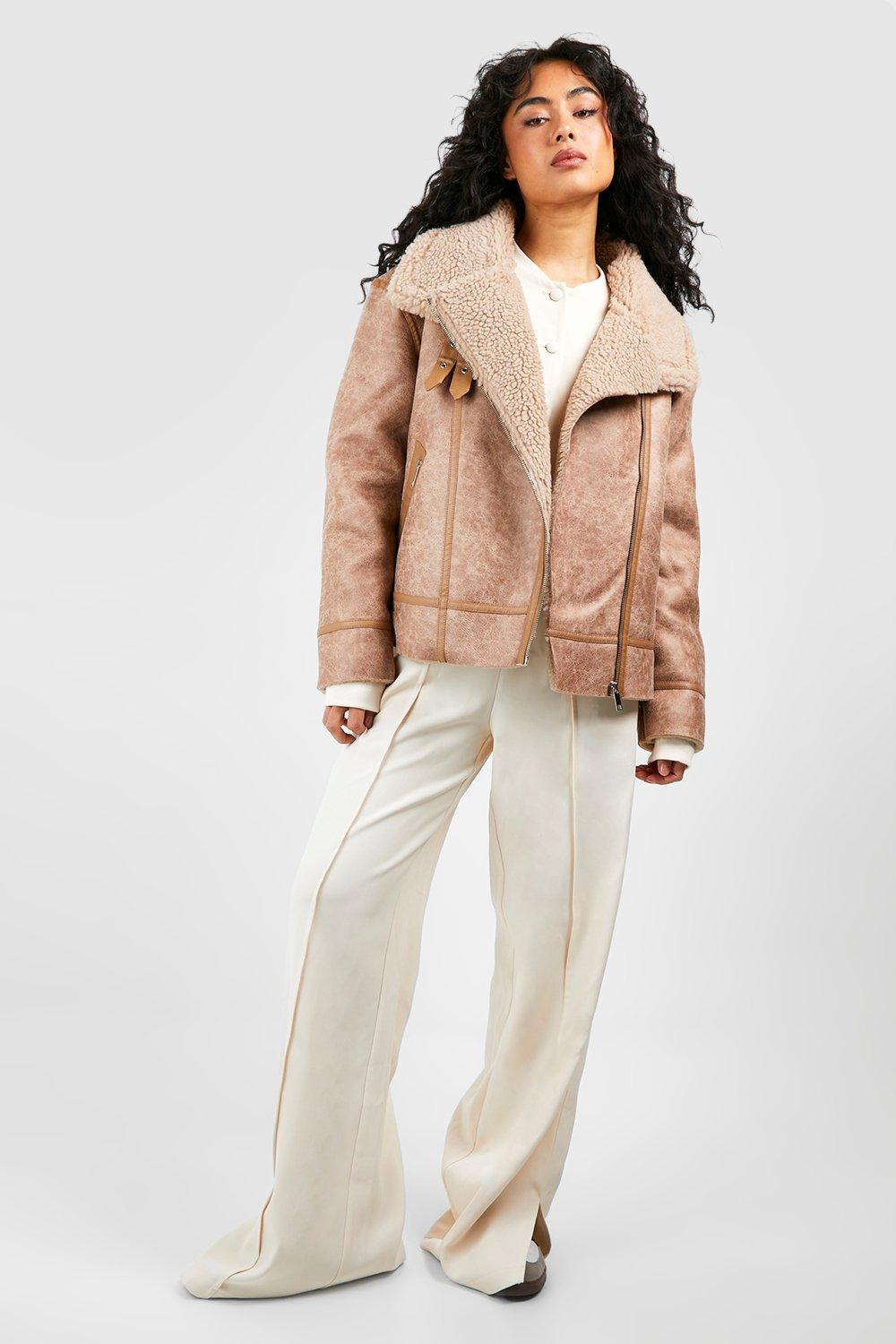 Boohoo teddy outlet faux fur aviator