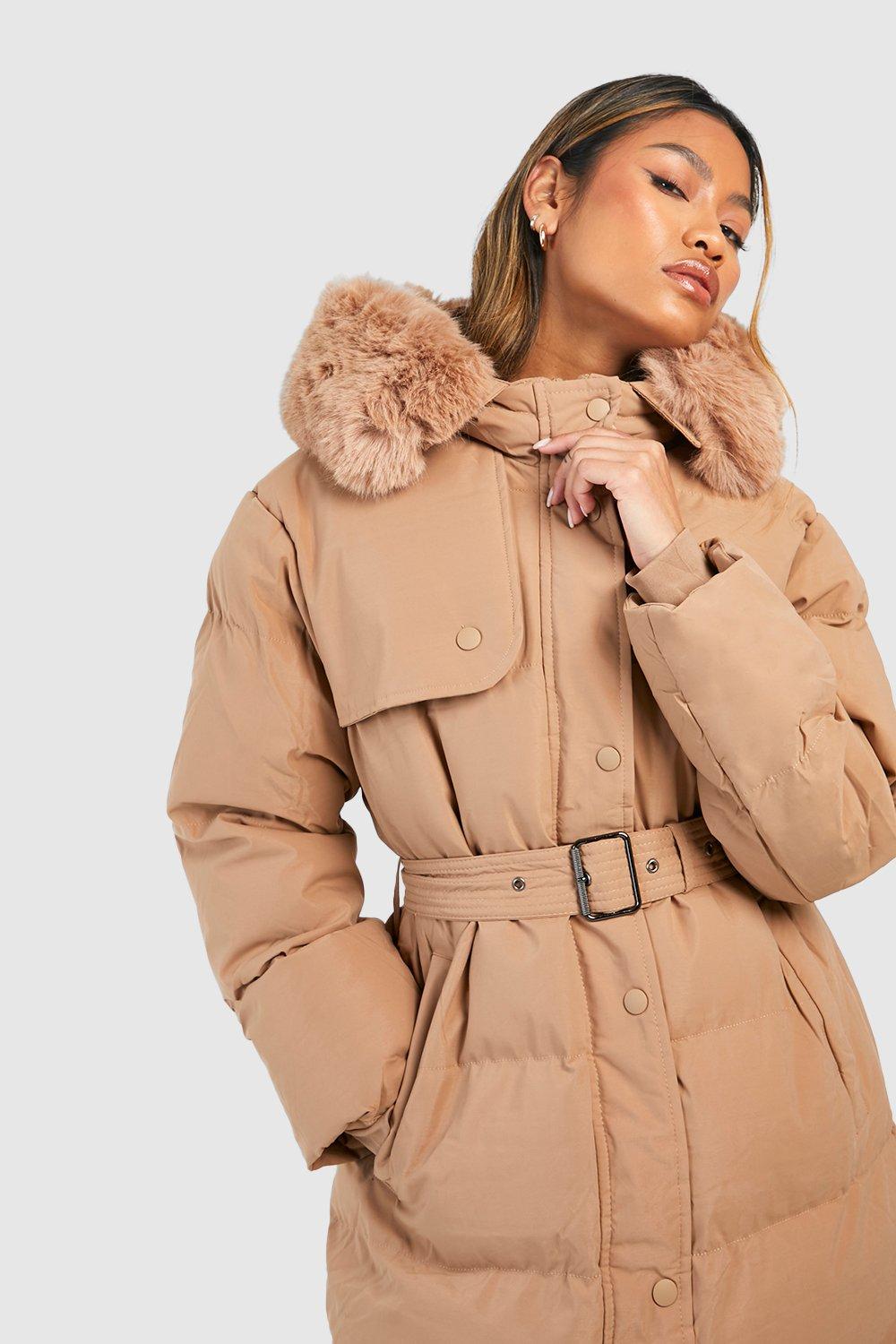 Parka faux deals fur