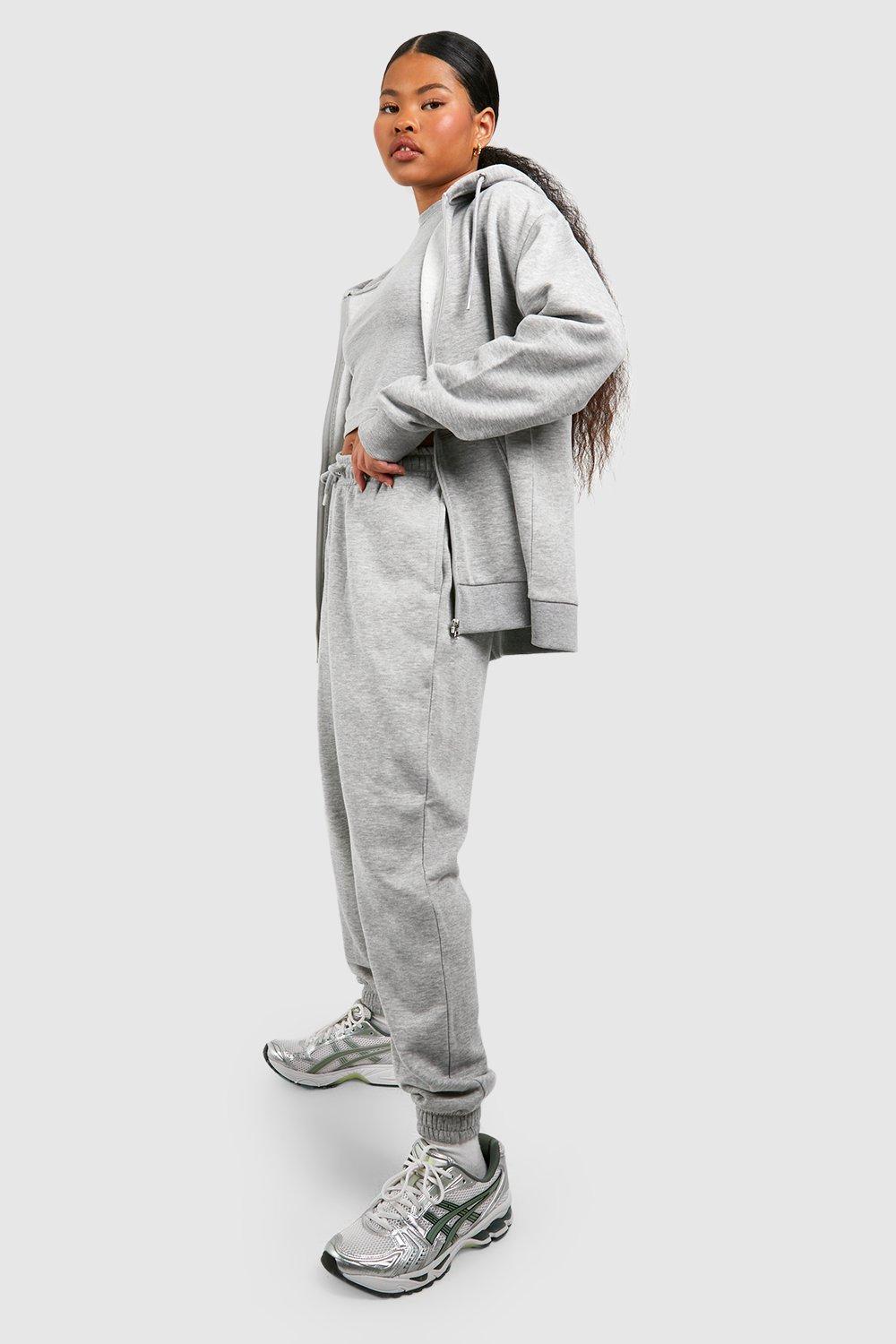 Grey fitted hot sale tracksuit womens