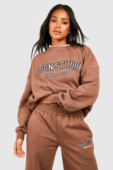 Dsgn Studio Applique Oversized Sweatshirt mocha