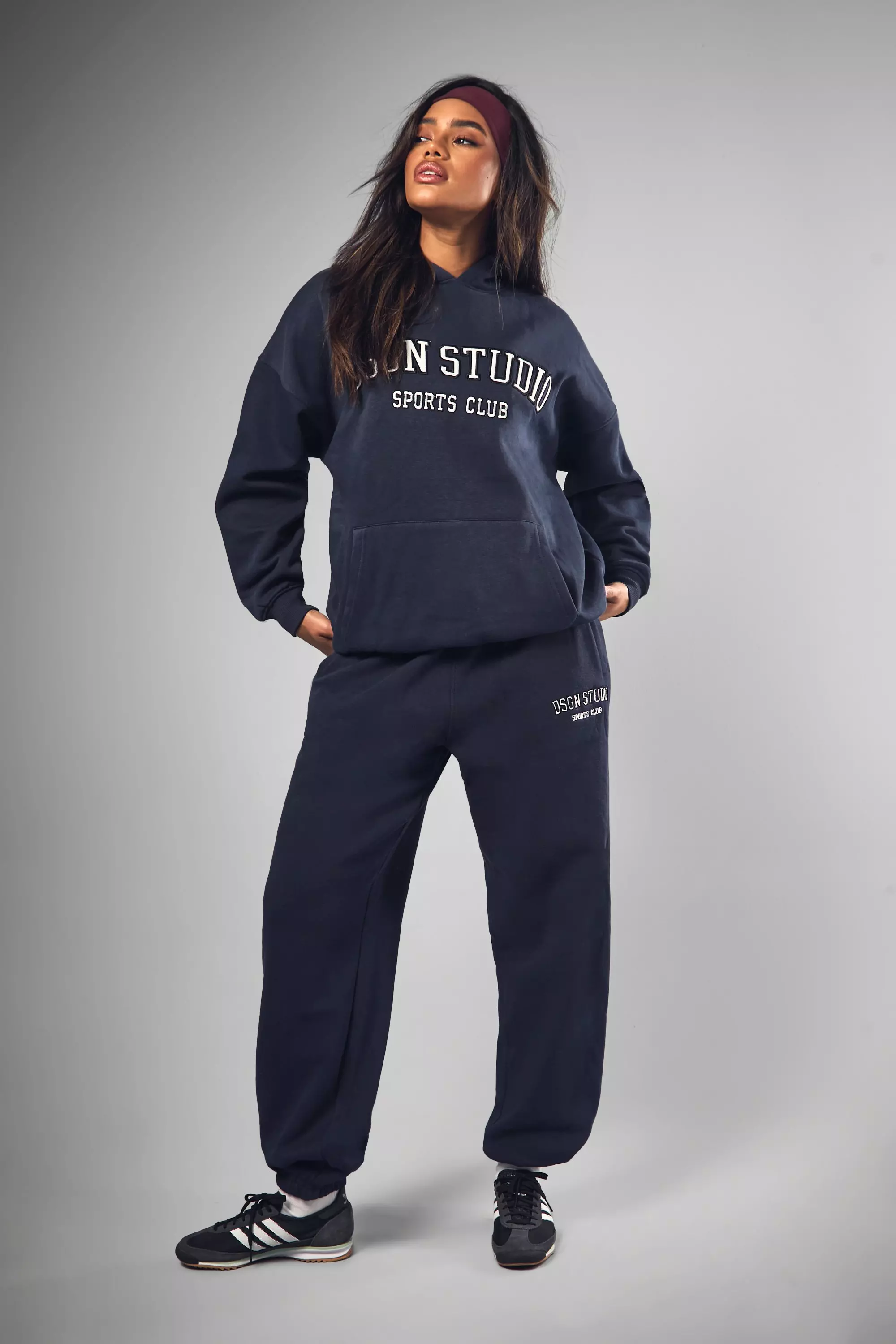 Light grey Dsgn Studio Applique Oversized Half Zip Sweatshirt alternative image