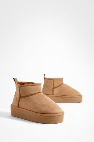 Platform Cosy Ankle Boots Happy chestnut