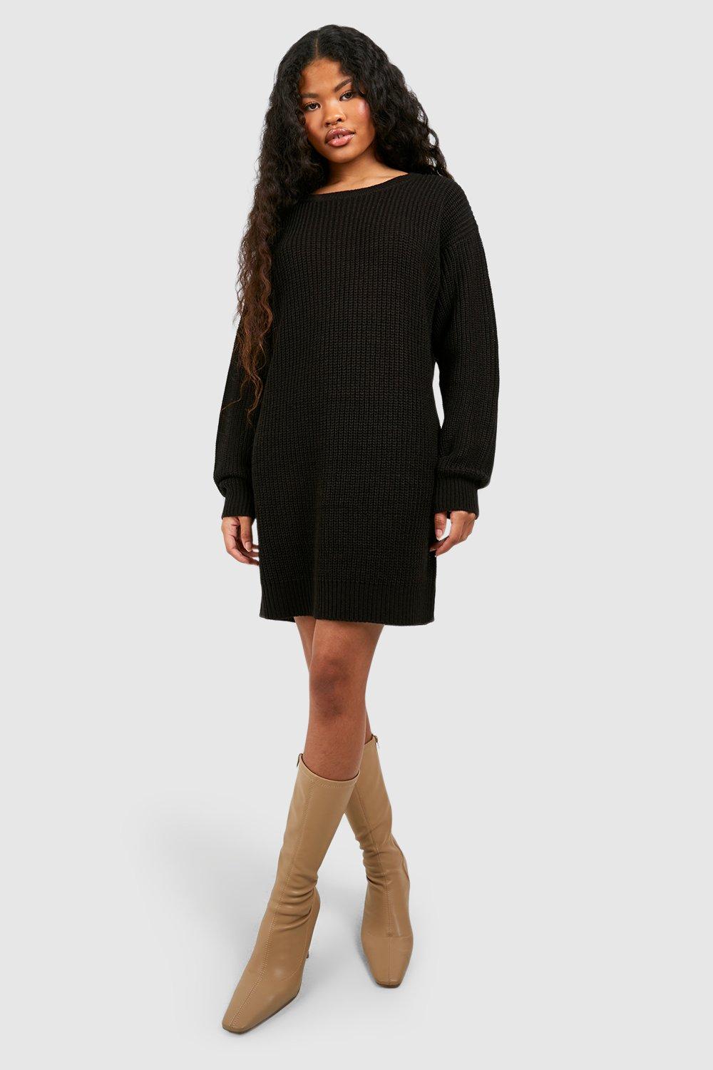 Black sweater shop dress petite