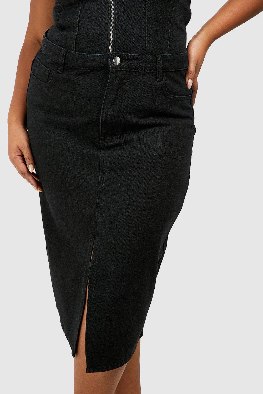 Denim pencil clearance skirt boohoo